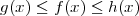 g(x) ≤ f (x) ≤ h(x)

